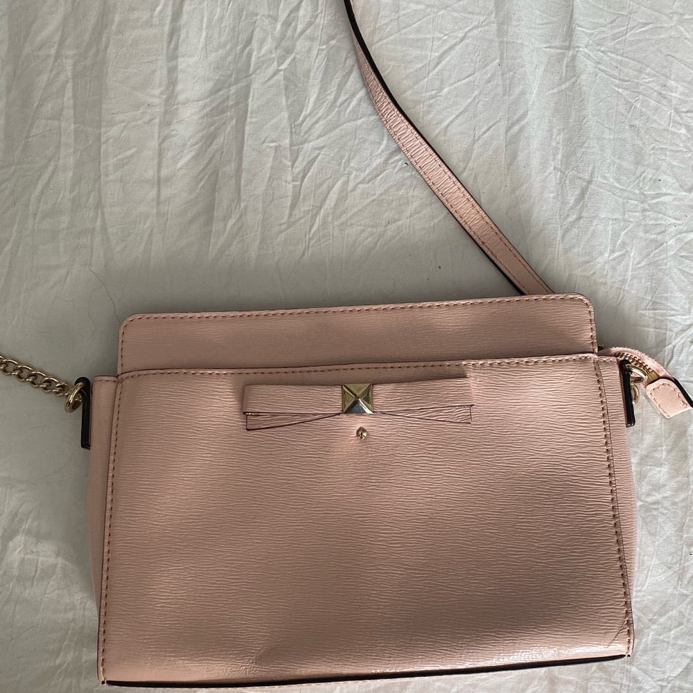 Kate Spade Blush Crossbody Bag with Bow Detail